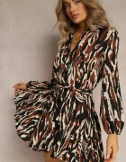 retro & icone Rochie Cămașă Maro cu Curea Textilă Mariou
