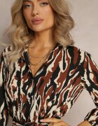 retro & icone Rochie Cămașă Maro cu Curea Textilă Mariou