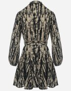 retro & icone Rochie Cămașă Neagră Mini cu Volan și Curea Legată Anagal