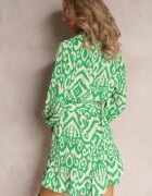 retro & icone Rochie Cămașă Verde cu Volan la Bază și Centură cu Legătură Ametista