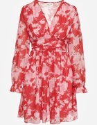 retro & icone Rochie Cloș Roșie cu Imprimeu Floral Awerdia