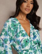 retro & icone Rochie Cloș Verde cu Imprimeu Floral Lilvezina