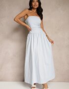 retro & icone Rochie de cocktail albastră din bumbac Bodycon Filitera