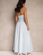 retro & icone Rochie de cocktail albastră din bumbac Bodycon Filitera
