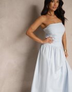 retro & icone Rochie de cocktail albastră din bumbac Bodycon Filitera