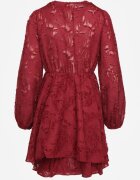 retro & icone Rochie de cocktail bordo cu drapaj modern și cu fire Gorena