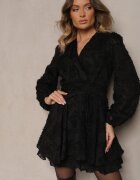 retro & icone Rochie de cocktail Neagră cu Drapaj Modern și Fire Gorena
