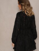 retro & icone Rochie de cocktail Neagră cu Drapaj Modern și Fire Gorena