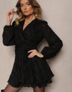 retro & icone Rochie de cocktail Neagră cu Drapaj Modern și Fire Gorena