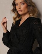 retro & icone Rochie de cocktail Neagră cu Drapaj Modern și Fire Gorena