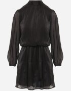 retro & icone Rochie de seară din material strălucitor cu guler înalt legat Moannvi Neagră