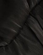 retro & icone Rochie de seară din material strălucitor cu guler înalt legat Moannvi Neagră