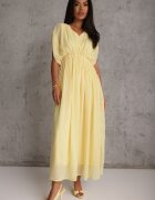 retro & icone Rochie de seară vaporoasă evazată Appeusa Galbenă