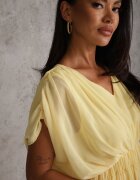 retro & icone Rochie de seară vaporoasă evazată Appeusa Galbenă
