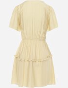 retro & icone Rochie evazată de vară din viscoză care evidențiază silueta Nikeis Galbenă