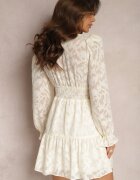 retro & icone Rochie Evazată Mini Bej deschis din țesătură Plumeti Marsane
