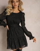 retro & icone Rochie evazată mini neagră din Plumeti Marsane