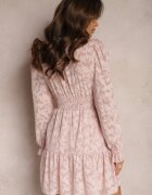 retro & icone Rochie Evazată Roz Mini din țesătură Plumeti Marsane