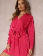 retro & icone Rochie Fucsia cu Cordon Halitha