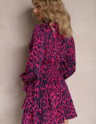 retro & icone Rochie Fucsia leopard cu volane Coso