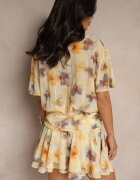 retro & icone Rochie Galbenă cu Volănașe Rindalia