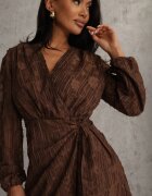retro & icone Rochie Maro Florală Petrecută cu Cordon în Talie Essna