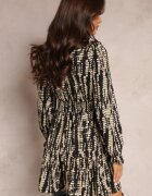 retro & icone Rochie Mini Neagră Cambrată cu Volănaș Nirtun