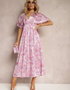 retro & icone Rochie Mov cu croi evazat cu centură decorativă în talie Dovbia