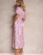 retro & icone Rochie Mov cu croi evazat cu centură decorativă în talie Dovbia