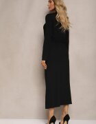 retro & icone Rochie neagră cu decupaj decorativ și legătură Zeiini
