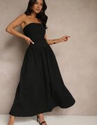 retro & icone Rochie Neagră de cocktail din bumbac Bodycon Filitera