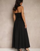 retro & icone Rochie Neagră de cocktail din bumbac Bodycon Filitera