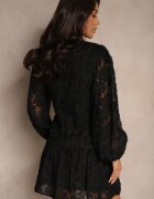 retro & icone Rochie Neagră din Dantelă cu Croială Cambrată și Decolteu Petrecut Nelabine