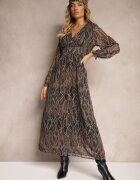 retro & icone Rochie Neagră Din plasă cu croi cloș cu decolteu în V Zalabri