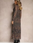 retro & icone Rochie Neagră Din plasă cu croi cloș cu decolteu în V Zalabri