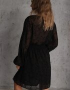 retro & icone Rochie Neagră plasă evazată florală Vidsella