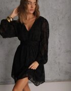retro & icone Rochie Neagră plasă evazată florală Vidsella