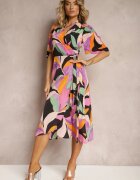 retro & icone Rochie Negru-Violet Petrecută cu Curea Textilă în Talie Ruspia