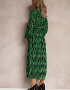 retro & icone Rochie Plisată Maxi Verde cu top petrecut și elastic în talie Holia