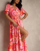 retro & icone Rochie Roșie Petrecută cu croi evazat și cordon legat Zarelara