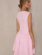 retro & icone Rochie roz cu croială evazată cu decolteu pătrat Halivira