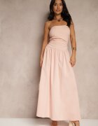 retro & icone Rochie roz de cocktail din bumbac Bodycon Filitera