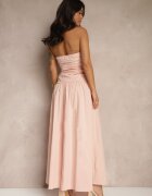 retro & icone Rochie roz de cocktail din bumbac Bodycon Filitera