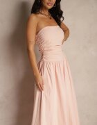 retro & icone Rochie roz de cocktail din bumbac Bodycon Filitera