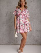 retro & icone Rochie Rozalie Cambrată cu căptușeală tricotată și volane cu elastic în talie Zonelia