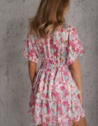 retro & icone Rochie Rozalie Cambrată cu căptușeală tricotată și volane cu elastic în talie Zonelia