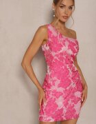 retro & icone Rochie Rozalie florală cambrată cu top asimetric pe un umăr Halavira