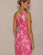 retro & icone Rochie Rozalie florală cambrată cu top asimetric pe un umăr Halavira