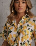 retro & icone Rochie tip cămașă Bej Evazată cu cordon legat și mânecă scurtă Lavialane