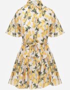retro & icone Rochie tip cămașă Bej Evazată cu cordon legat și mânecă scurtă Lavialane